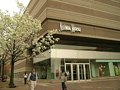 A Neiman Marcus store is the exterior visible anchor tenant at one end of the mall