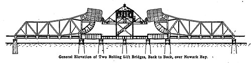 Plan-view of Newark Bay Railroad Bridge (1904)