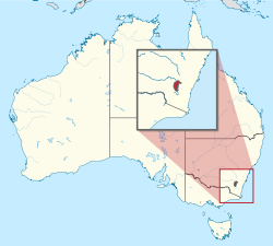 Map of Australia with the آسٹریلوی دار الحکومت علاقہ highlighted