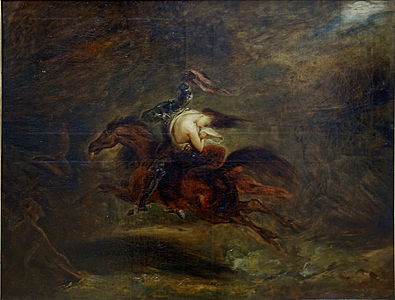 Lénore, Les morts vont vite, dp. 1830, óleo sobre tela, Palácio de Belas Artes de Lille.