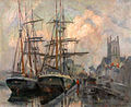 Robert Antoine Pinchon, Le port de Fécamp, huile sur toile, 60 × 73 cm.