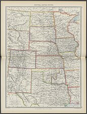 Central United States in 1908 from The Harmsworth atlas and Gazetter