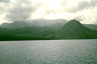 The active volcano Morne Diablotins is the highest point of the island and Commonwealth of Dominica.