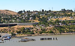 Looking south towards Crockett from the Carquinez Strait, July 14, 2010. Courtesy Federico Pizano