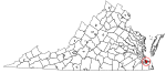 State map highlighting Norfolk