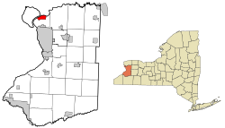 Location of Tonawanda in Erie County and New York