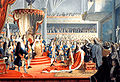 Frederick I of Prussia, being anointed by two Protestant bishops after his coronation at Königsberg in 1701.