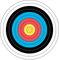 The FITA target is used in target archery by the World Archery Federation.