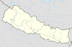 Mapa konturowa Nepalu, blisko centrum na dole znajduje się punkt z opisem „Pathona”