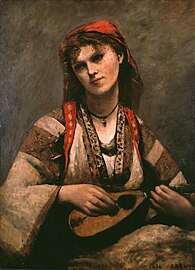 Corot (French, 1796–1875) Gypsy Girl with a mandolin, 1874.