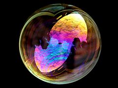 White light interference in a soap bubble.