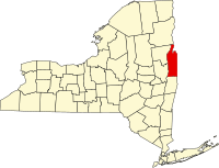 Map of Njujork highlighting Washington County