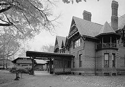 From the northeast, with the Mark Twain carriage house in the background, 1995