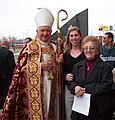 Cardinal Maida outside of the Cathedral of the Most Blessed Sacrament in Detroit