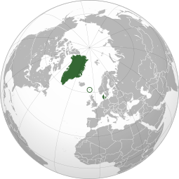 დანიის სამეფო: დანია, ფარერის კუნძულები (წრეში) და გრენლანდია.