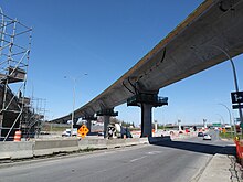 Elevated structure over a Montreal highway