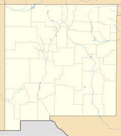 Mapa konturowa Nowego Meksyku, u góry znajduje się punkt z opisem „Española”