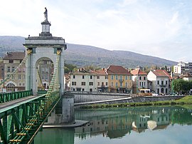 Town center seen from Seyssel, Haute-Savoie