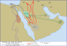 Map depicting the migration of Banu Hilal and Banu Sulaym from Arabia to Egypt