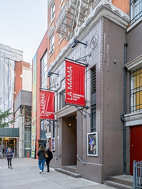 The La MaMa Experimental Theatre Club building at 74 East Fourth Street as seen in 2021