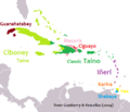 Image 10Linguistic map of the Caribbean in CE 1500, before European colonization (from History of the Caribbean)