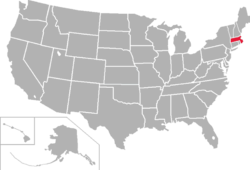 Location of teams in Massachusetts State Collegiate Athletic Conference