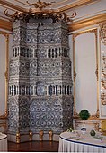 Tiled stove (for heating) in the dining room of the Catherine Palace (Saint Petersburg)