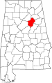 State map highlighting St. Clair County