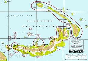 1943年12月30日の日本軍配置（米陸軍作成の地図）