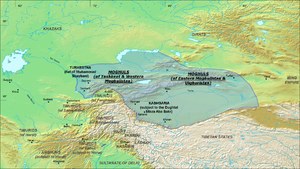 Моголистаны (Зүүн Цагадайн ханлиг) байршил 1490 онд