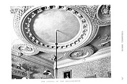 The ceiling of the billiard room