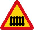 Level crossing ahead (with gates)