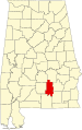 State map highlighting Crenshaw County