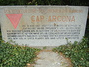 Pink triangle on a memorial for people on the Cap Arcona prison ship. About 7,000 people died after the Royal Air Force bombed the ship