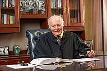 Portrait of Judge Daniel Manion in his chambers