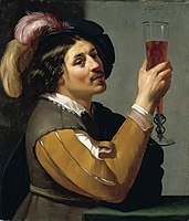 Young Man Drinking a Glass of Wine, ca. 1625