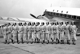 Japan Airlines DC-3 Kinsei PI-C7 Air Hostesses August 27 1951 Photo 1.png