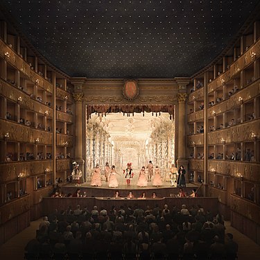 Reconstruction of the inauguration of Venice's Teatro San Cassiano in 1637 with Andromeda