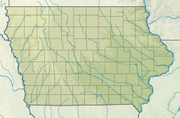 Location of the lake in Iowa, USA.