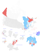 Identification of ridings lost by each party, relative to 2008.
