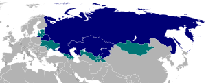 Wewengkon di mana Basa Rusia dipaké
