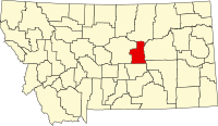 Округ Петролеум на мапі штату Монтана highlighting
