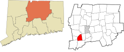 New Britain's location within the Capitol Planning Region and the state of Connecticut