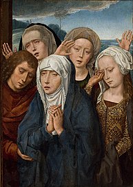 Hans Memling (German, 1435–1494) The mourning Virgem with St. John the Baptist and the pious women of Galilee, 1485/90.