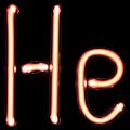 充滿氦氣，形似氦化學符號（He）的充氣放电管