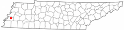 Location of Covington, Tennessee