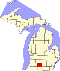カルフーン郡の位置を示したミシガン州の地図