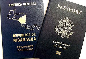 Picture of two passport documents.