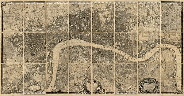 A plan of the cities of London and Westminster, and borough of Southwark