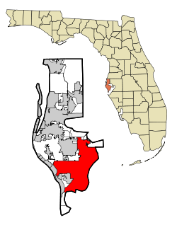 Location in Pinellas County and Florida